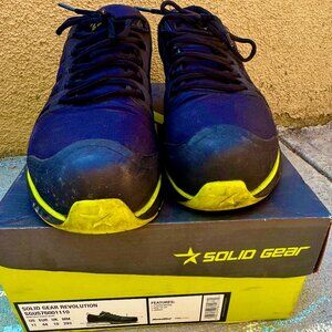 Men's Solid Gear Revolution Black/Neon Green Safety Toe Shoes Sz. 11